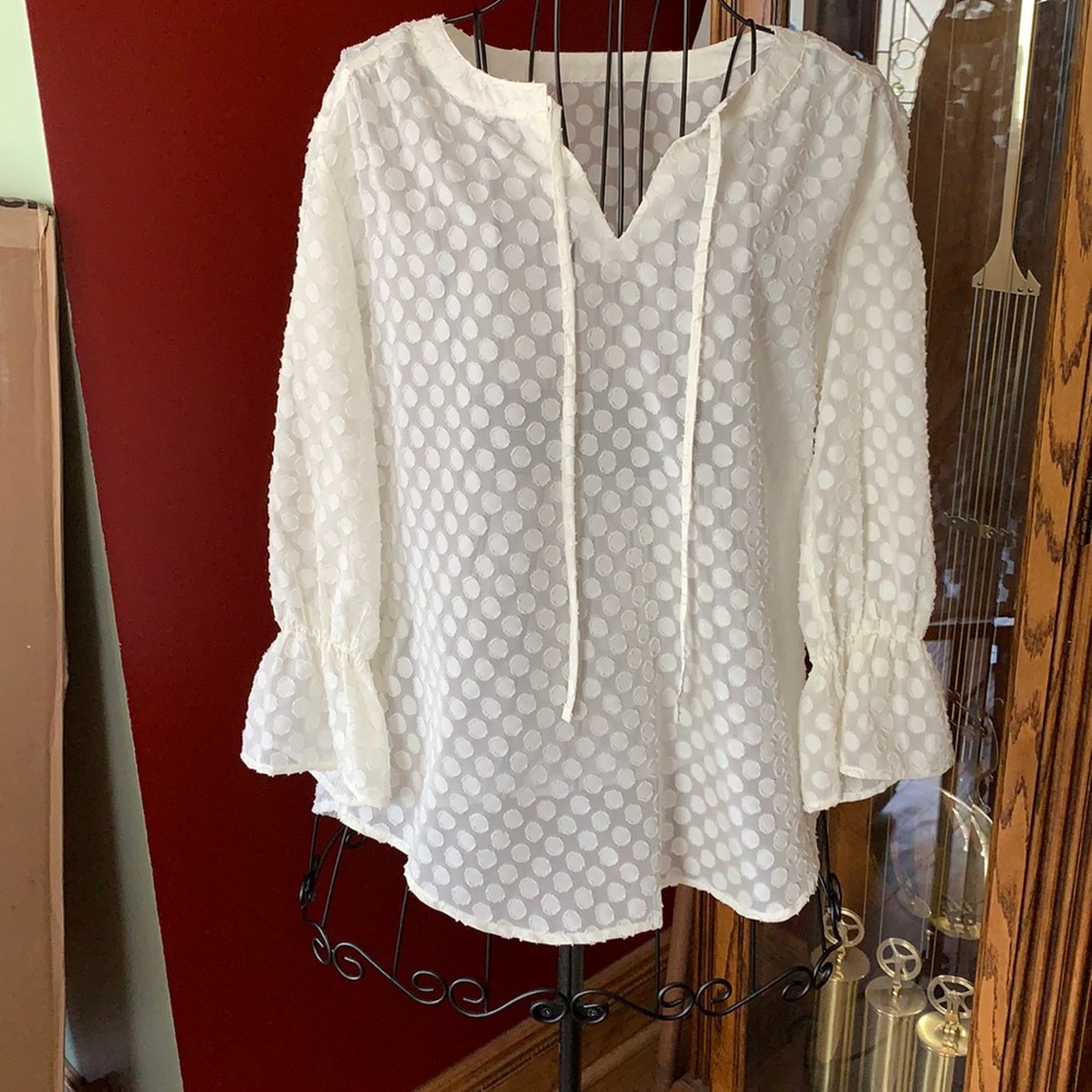 Cream sheer top